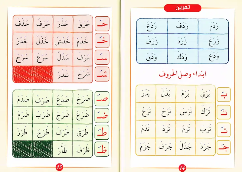 تعليم القراءة العربية للاطفال والجزء الرشيدي مع بقعة أمل